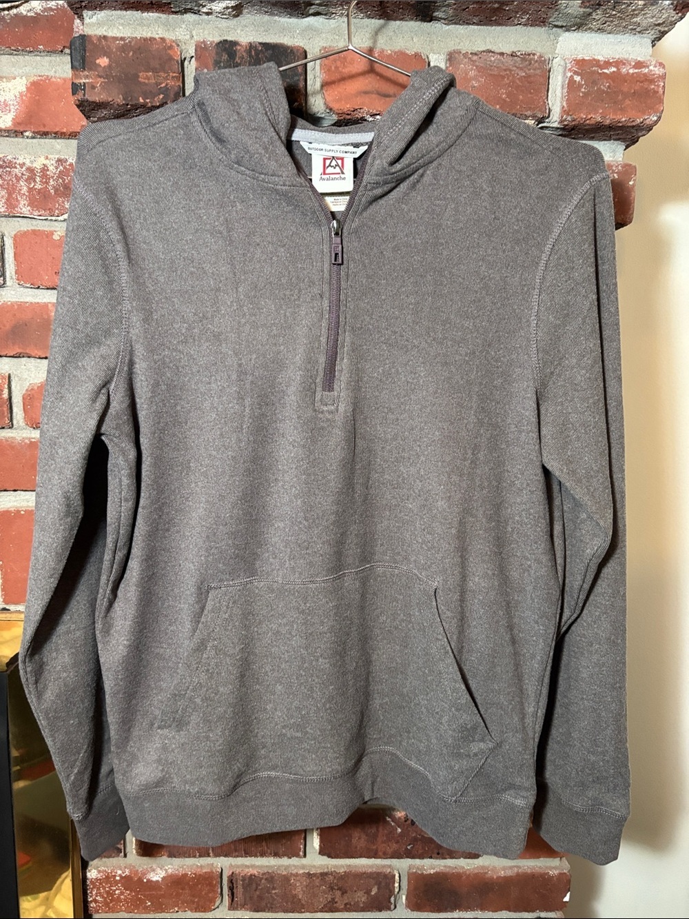 Avalanche Men's Grayish Brown Half-Zip Hoodie Sweatshirt Size Small